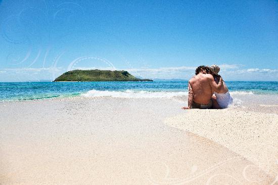 Looking back to Vomo Island Fiji