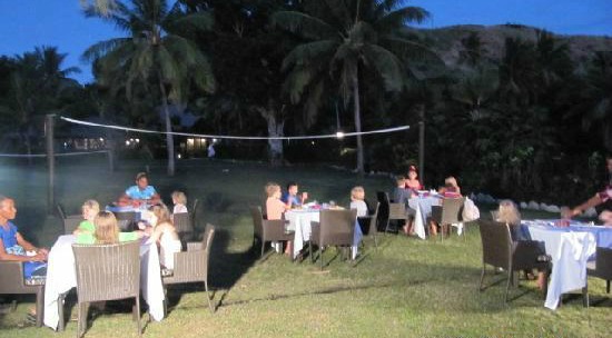 Kids Club dinner time at Vomo Island