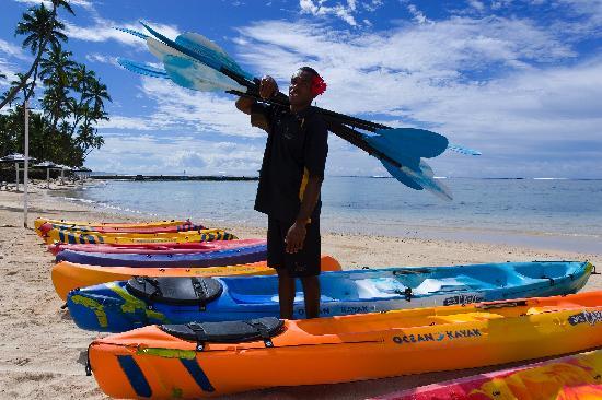The Warwick Resort Fiji - kayaks on the beach